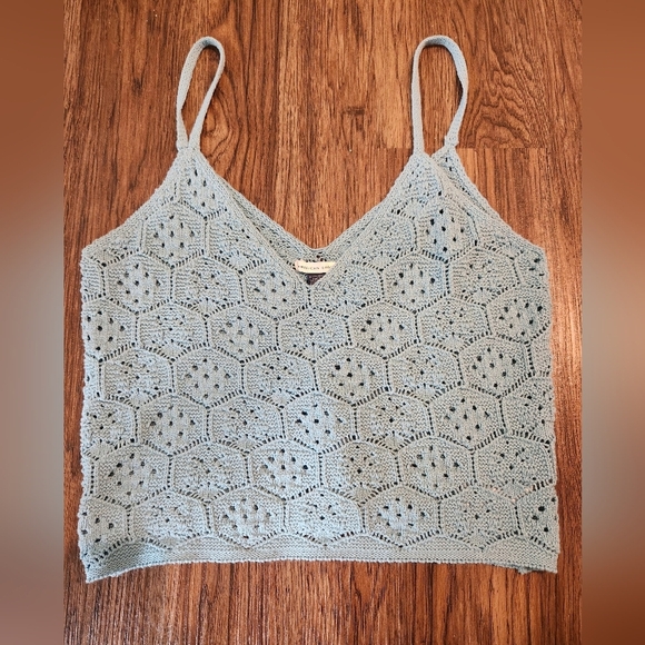 American Eagle Outfitters Tops - American Eagle Crochet Lace Tank Top - Blue